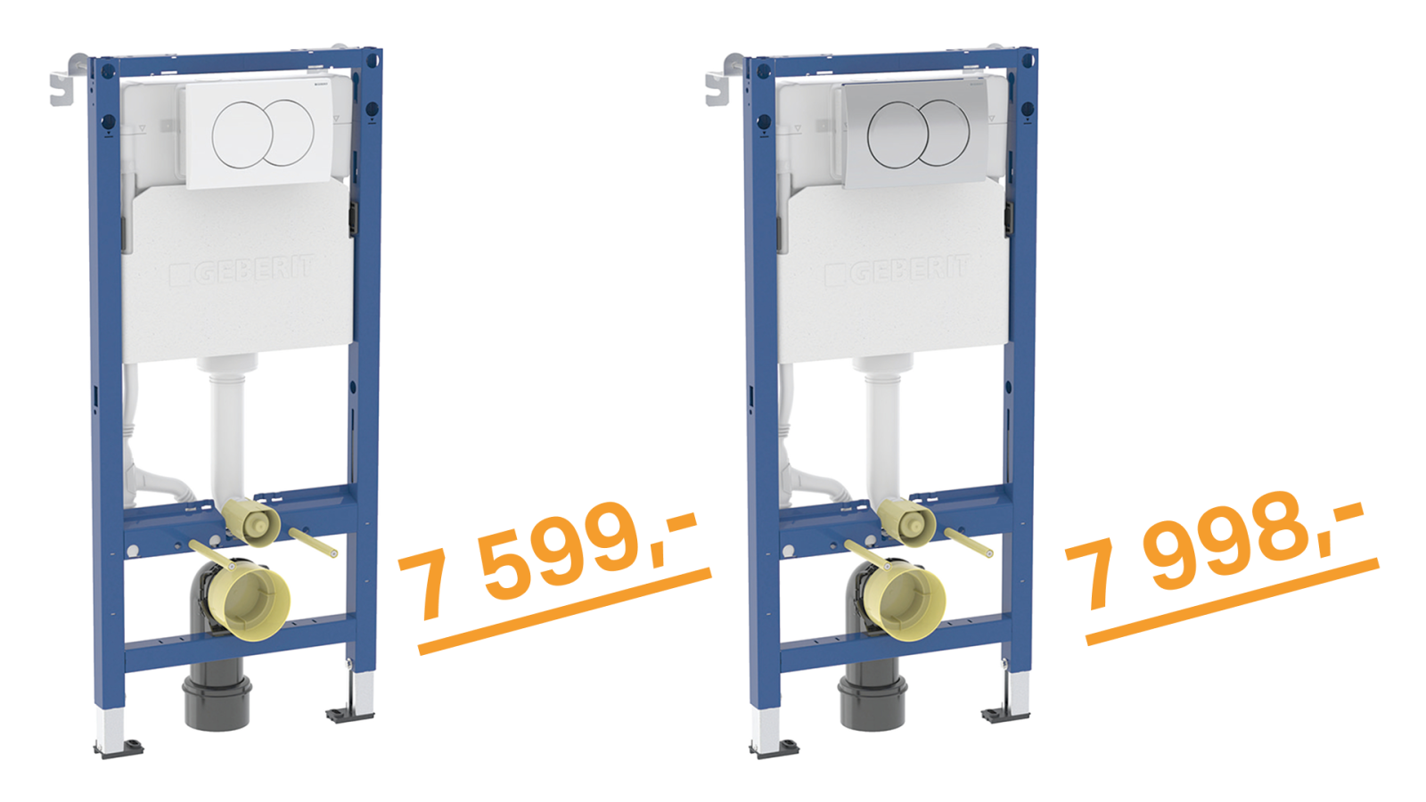 Вигідна ціна на комплекти Geberit Duofix Delta та клавіша змиву Geberit Delta01