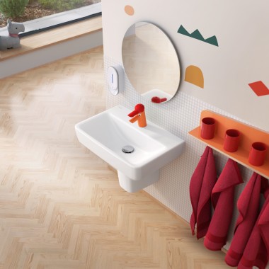 Умивальник Geberit Selnova Compact та змішувач Geberit Bambini Умивальник Geberit Selnova Compact та змішувач Geberit Bambini