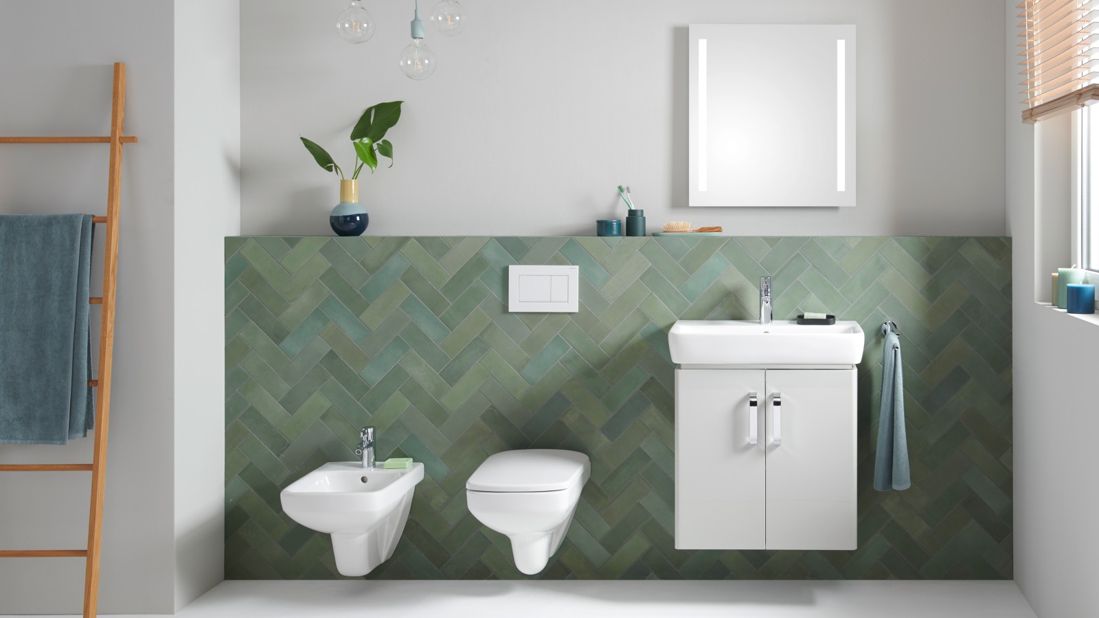 Ванна кімната Geberit Selnova з клавішею змиву Delta Ванна кімната Geberit Selnova з клавішею змиву Delta