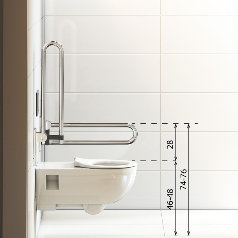 Розміри встановлення безбар'єрного унітаза з поручнями Розміри встановлення безбар'єрного унітаза з поручнями