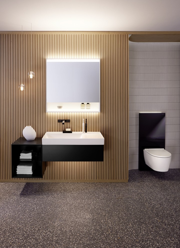 Geberit ONE з окремою мийкою та Monolith Plus із чорного скла Geberit ONE з окремою мийкою та Monolith Plus із чорного скла
