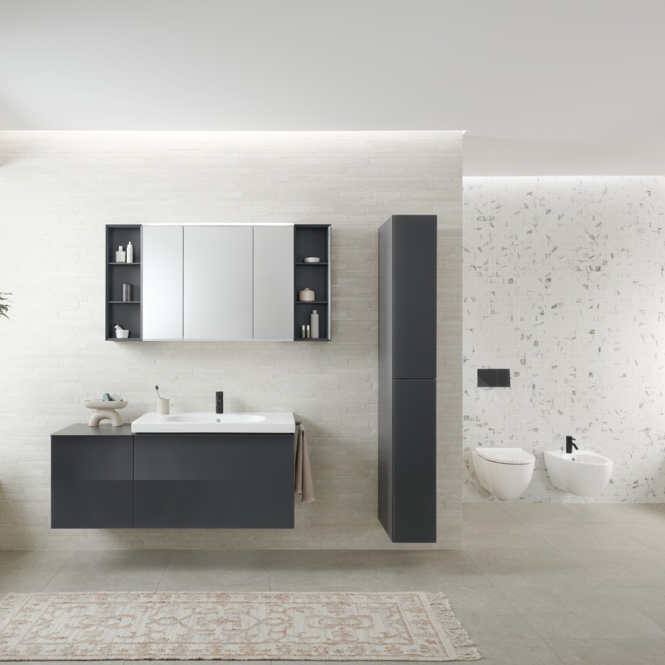 Ванна кімната Geberit Acanto з умивальником, меблями для ванної кімнати, унітазом і ванною