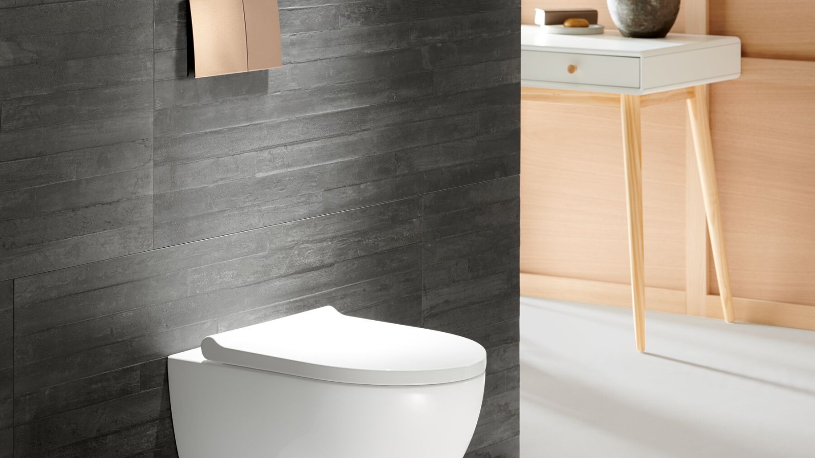 Унітаз Acanto зі змивною клавішею Sigma70 в кольорі червоне золото