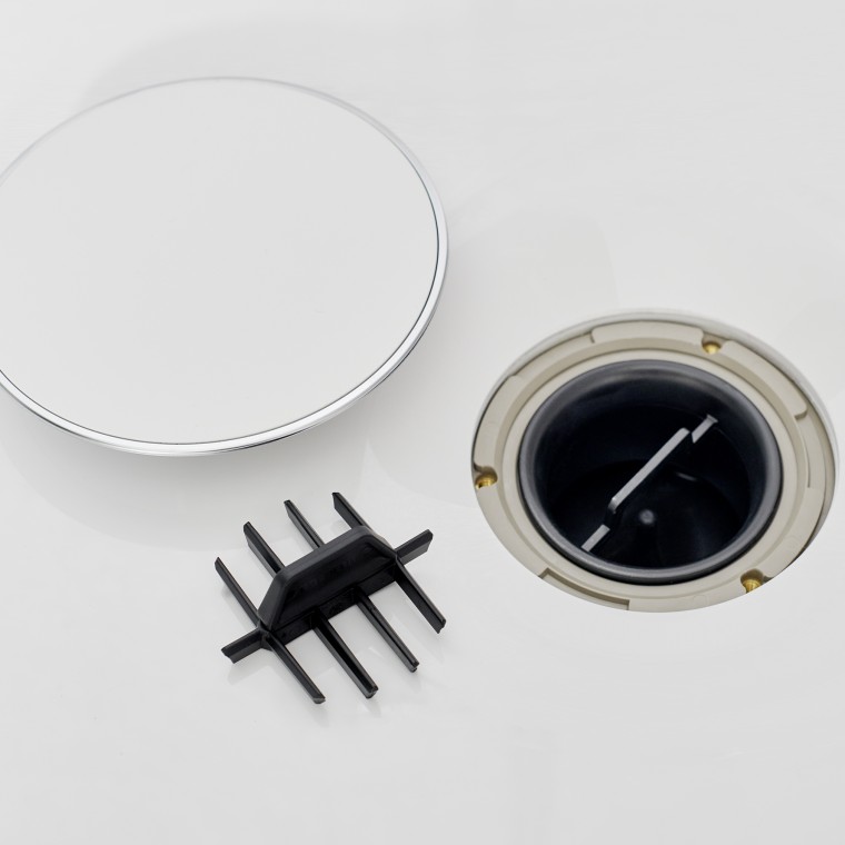 Гребінцева вставка Geberit інтегрована в злив душового піддону Geberit Nemea. Гребінцева вставка Geberit інтегрована в злив душового піддону Geberit Nemea.