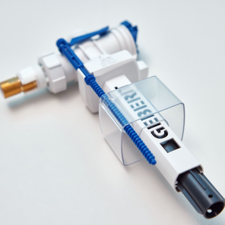 Впускний клапан Geberit типу 383 поєднує в собі компактнішу конструкцію та помітно тихішу роботу.