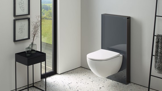 Ванна кімната із сантехнічним модулем Geberit Monolith Plus для туалету