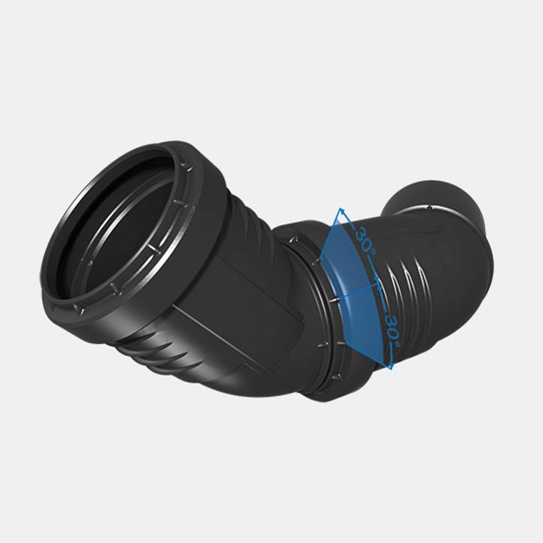 Легке вирівнювання: позначка 30° на фітингах Geberit Silent-PP