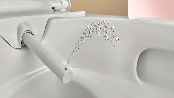 Струмінь Whirlspray в унітазі-біде AquaClean Alba Струмінь Whirlspray в унітазі-біде AquaClean Alba