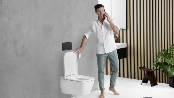 Унітаз-біде Geberit AquaClean Sela з клавішою змиву Sigma70