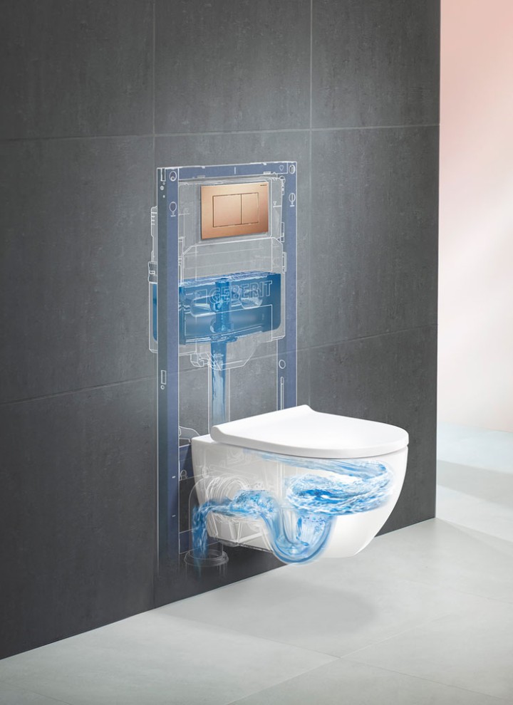 Geberit WC System з унітазом Acanto, TurboFlush та клавішою змиву Geberit Sigma40 Geberit WC System з унітазом Acanto, TurboFlush та клавішою змиву Geberit Sigma40