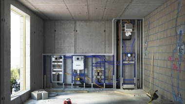 Пристінна інсталяція та змивні бачки Geberit Duofix у стіні системи