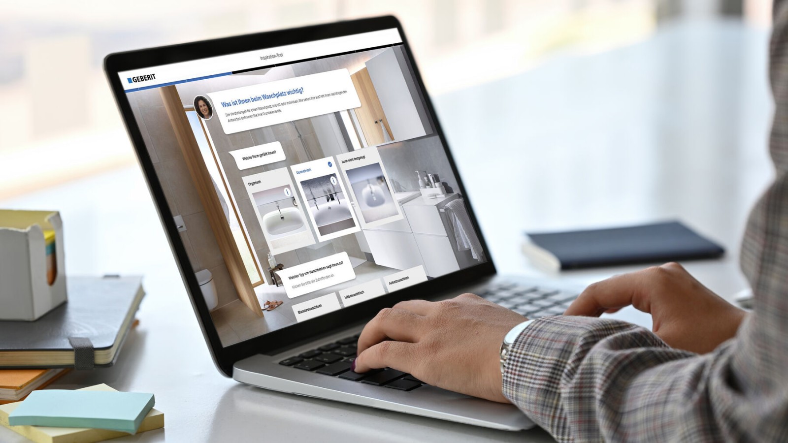 Ноутбук із скріншотом із інструменту натхнення Geberit