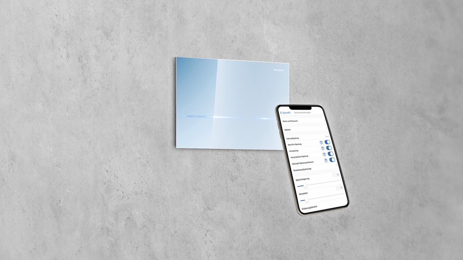 Комплект керування змивом Geberit Sigma80 з Geberit Control