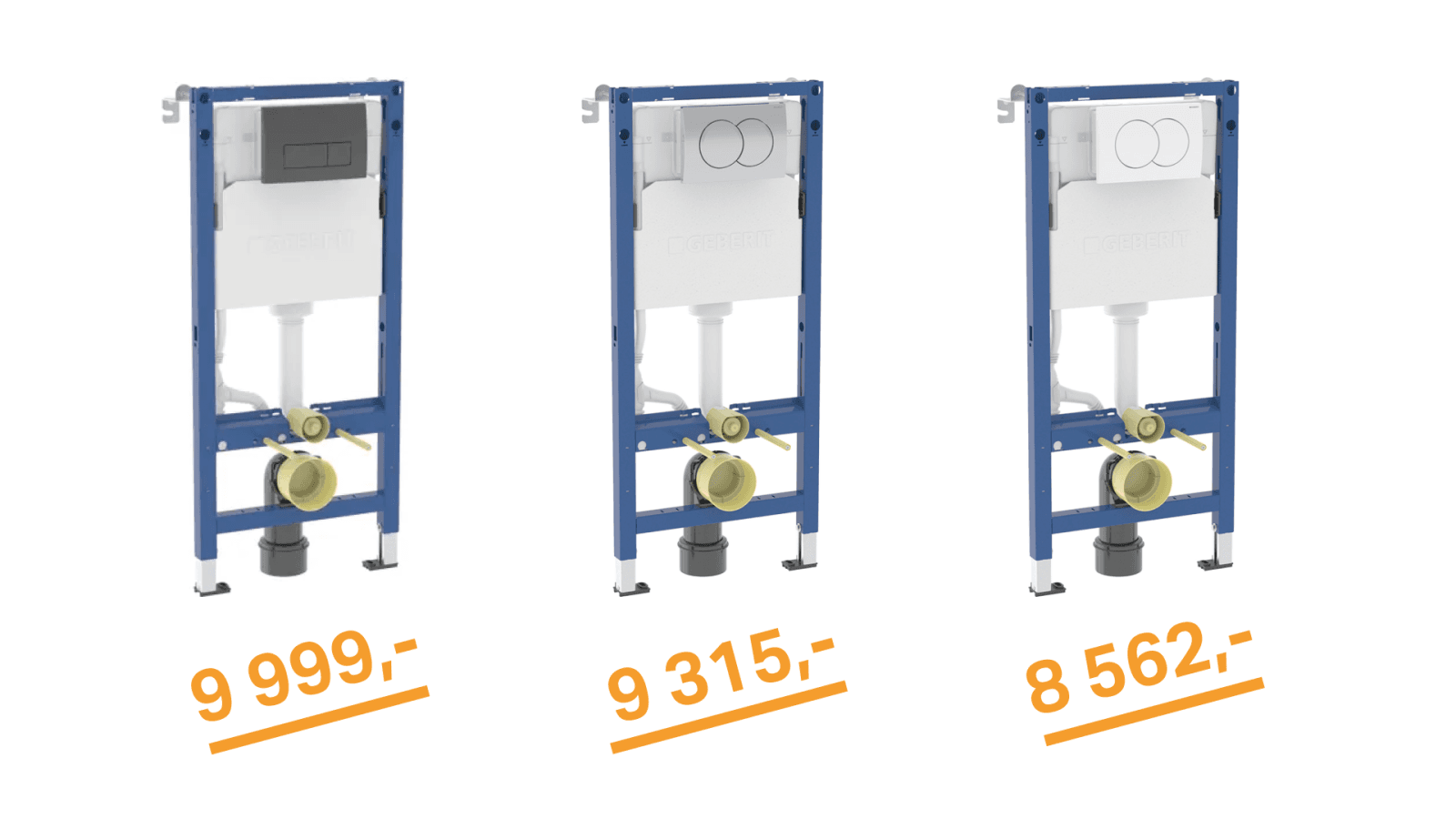 Вигідна ціна на комплекти Geberit Duofix Delta та клавіша змиву Geberit Delta01 та Delta50