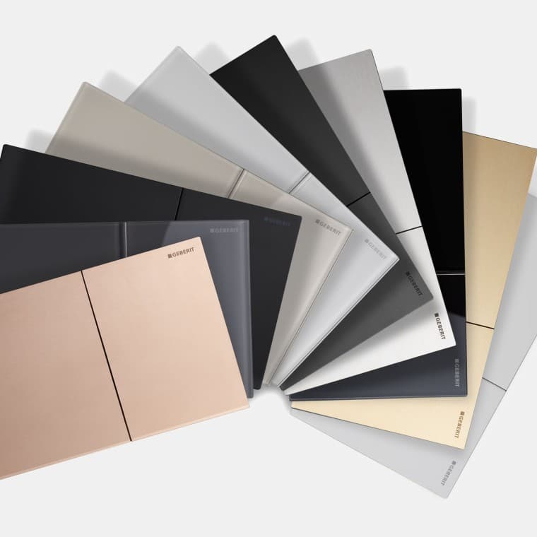 Модель Geberit Sigma70 у різних матеріалах і кольорах Модель Geberit Sigma70 у різних матеріалах і кольорах