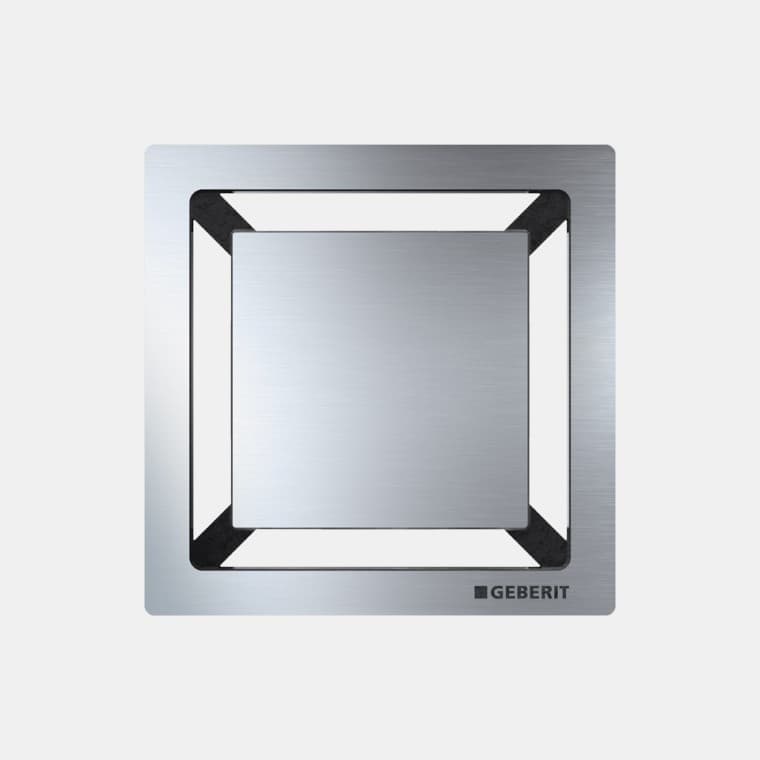 Підлоговий трап Geberit для душу з верхньою декоративною панеллю квадратної форми Підлоговий трап Geberit для душу з верхньою декоративною панеллю квадратної форми