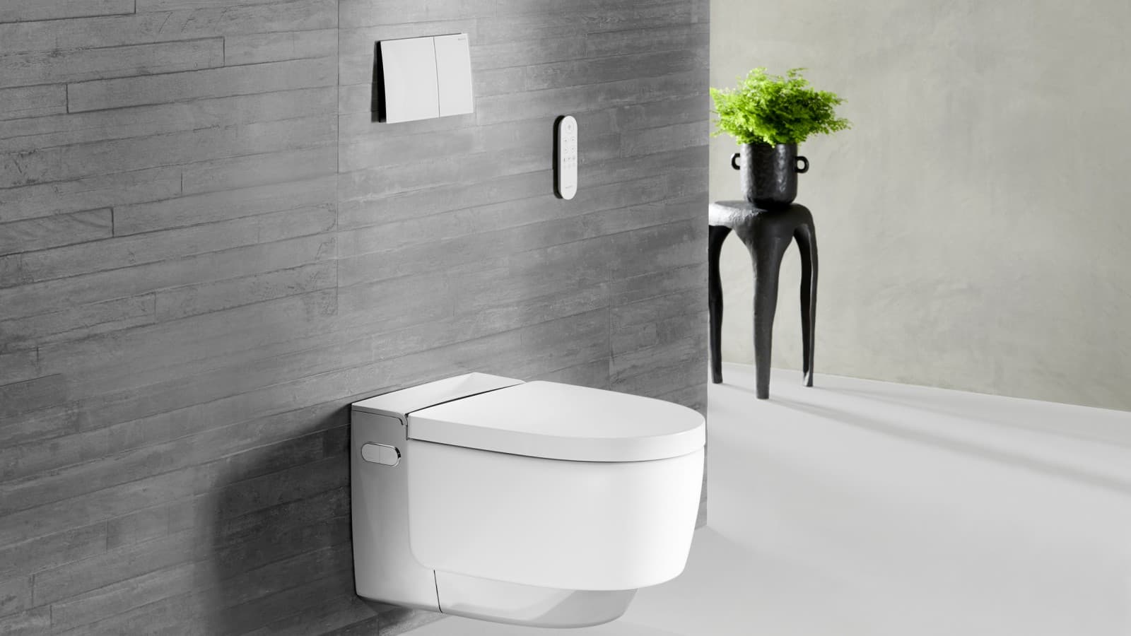Geberit AquaClean Mera Comfort із хромованим покриттям із пультом дистанційного керування Sigma70 Geberit AquaClean Mera Comfort із хромованим покриттям із пультом дистанційного керування Sigma70